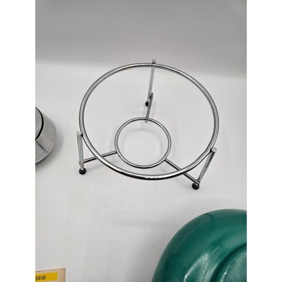 Vintage Mid Centry Modern Fondue Pot Buehner Wanner Blue Wood Handle - Picture 8 of 13